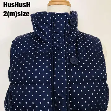 HusHusH 해시 아쉬 하이넥 다운 베스트 물방울 패턴 G1