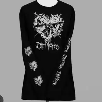 Dim Moire 블랙 긴팔 셔츠 하트 디자인