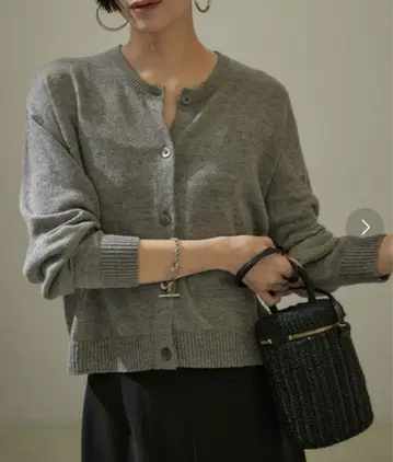SALON adam et rope' 가디건 라메 그레이
