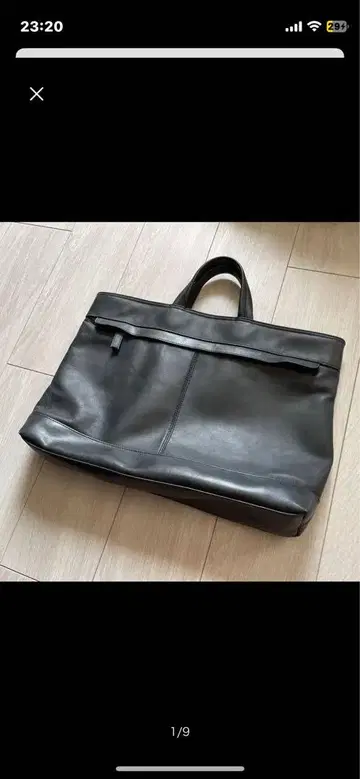 레노마 블랙 가죽 비즈니스 백