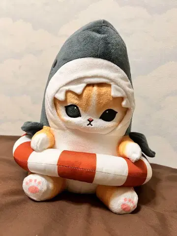 샤크 코스튬 고양이 봉제 인형 튜브 포함