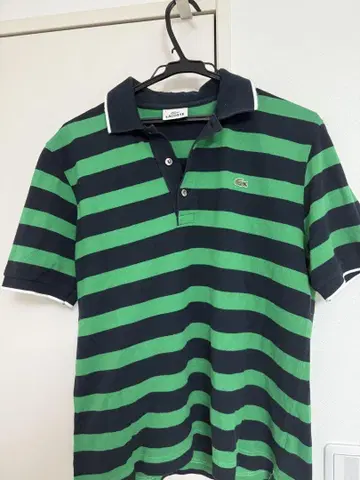 LACOSTE 라코스테 보더 반팔 피케 셔츠 사이즈 4