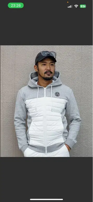 그레이 화이트 후드티