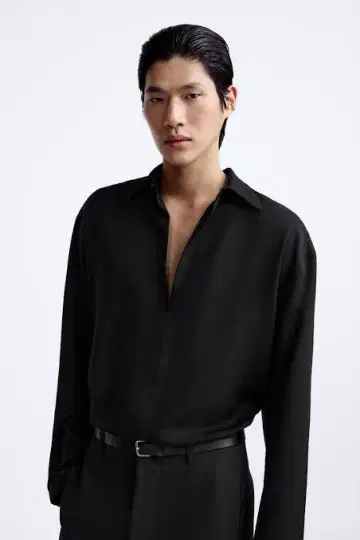 ZARA 24SS 스키퍼 셔츠 M EVENING EDITION 블랙