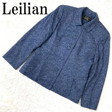 Leilian 레리안 테일러드 자켓 올 패턴 블루 9 B9111