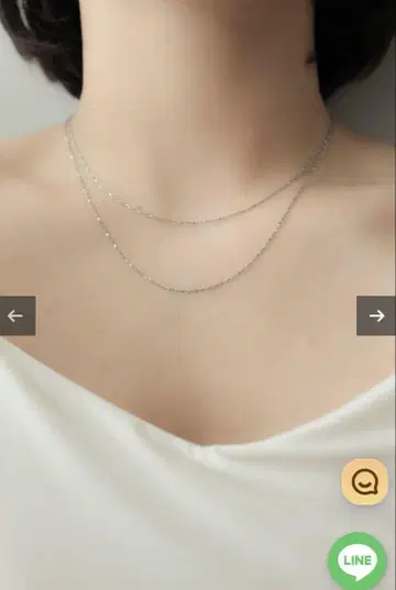 에비네 스킨 페탈 목걸이 실버 40cm