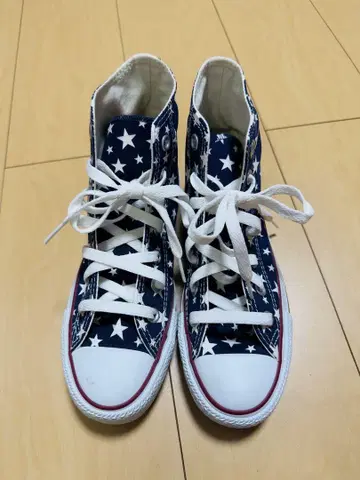 CONVERSE 하이컷 별 패턴 네이비 컬러 23.5cm 여성용
