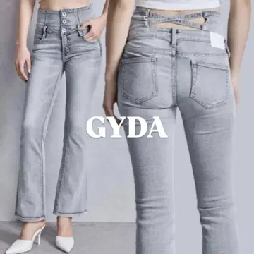 GYDA 하이 웨스트 백 크로스 플레어 팬츠 xs