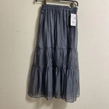티어드 롱 스커트 M 그레이