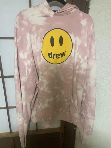 drew 타이다이 후드티 핑크