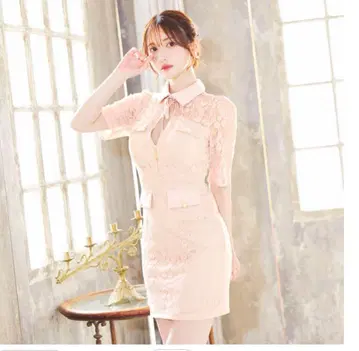 데이지 스토어 레이스 베이지 미니 드레스 L 사이즈 미니 원피스