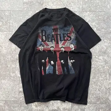 구제 의류 THE BEATLES 그래픽 티셔츠 블랙 블랙 비틀즈