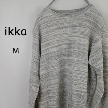 ikka 긴팔 와플 크루넥 셔츠 M 그레이