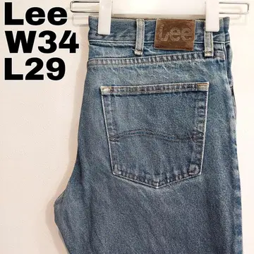 Lee 리 W34 블루 데님 하의 팬츠 수염 구제 의류 파랑 13353
