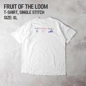 Fruit of the Loom 90s 프린트 T 화이트 XL