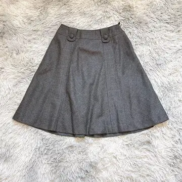 컬 파크 레인 여성용 미디 스커트 L 그레이 무지 플레어 일본제