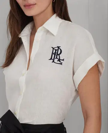 LAUREN RALPH LAUREN/린넨 숏 슬리브 셔츠