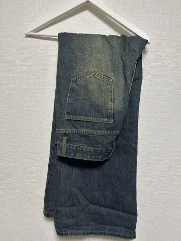 다크 블루 스트레이트 데님 팬츠