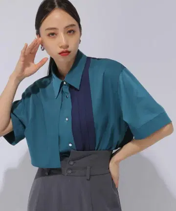 HARE 파트 플리츠 셔츠