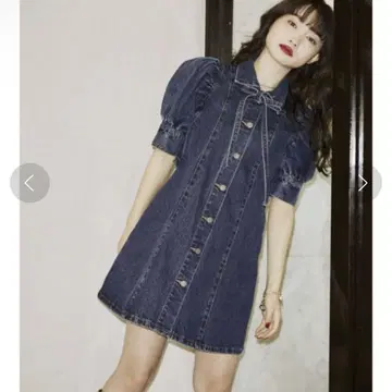 jouetie 볼륨 슬리브 원피스 데님