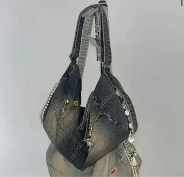 스컬프터 워싱 데님 백 빈티지