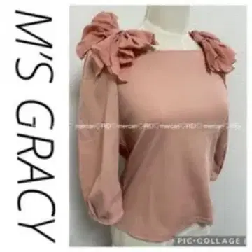 엠즈 그레이시 리본 상의 티셔츠 핑크 m's GRACY