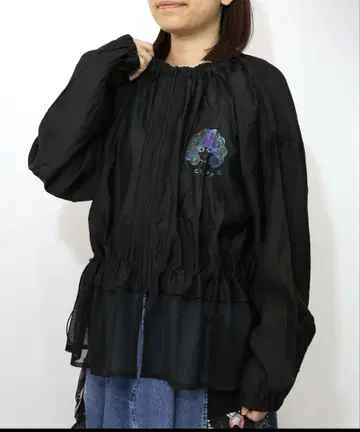 스칼라 스칼라짱 로고 메쉬 절개 블루종
