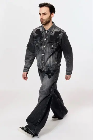 MASU 25ss 배기 데님 그레이 46