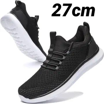 스니커즈 남성용 27cm 블랙 메쉬 경량 통굽 워킹