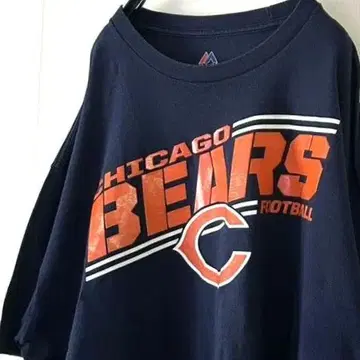 마제스틱 NFL 시카고 베어스 티셔츠 XL 네이비 컬러 구제 의류