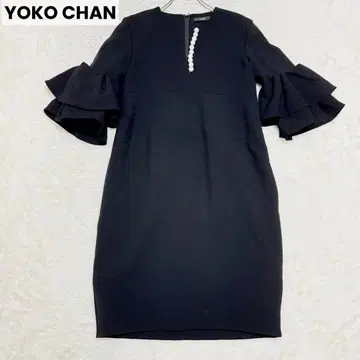 YOKO CHAN 요코짱 티어드 슬리브 펄 드레스 블랙 40