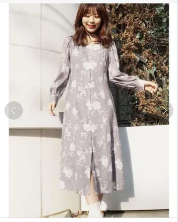 MERCURYDUO 플라워 프린트 백 리본 원피스