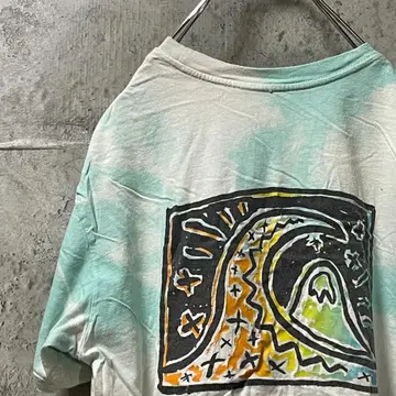 Quiksilver 컬러풀한 파도 무늬 서핑 스타일 티셔츠