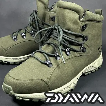 택 포함 미사용 Daiwa 낚시용 신발 하이컷 올리브 방수