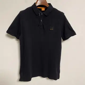 HUGO BOSS 휴고 보스 지퍼 피케 셔츠 블랙 코튼 M