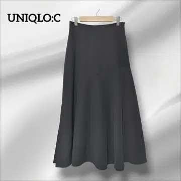 새상품급 유니클로 시 플레어 롱 스커트 블랙 슬릿 머메이드 61