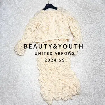 미사용 새상품 BEAUTY&YOUTH 셔링 블루종 타이트 스커트
