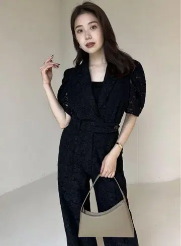 anuans 턱 슬리브 테일러드 레이스 올인원 미사용 새상품