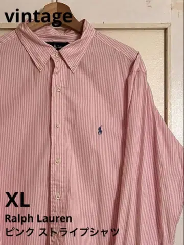 랄프 로렌 핑크 스트라이프 셔츠 클래식 핏 XL