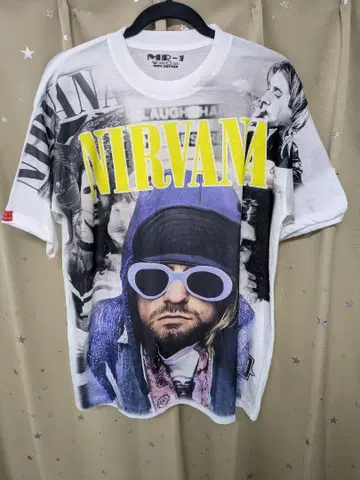 락밴드 티셔츠 NIRVANA 닐바나 빅 프린트 티셔츠 화이트