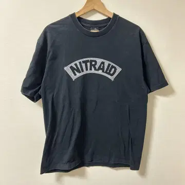 레어 NITRAID 아치 로고 박스 반팔 티셔츠 백 프린트