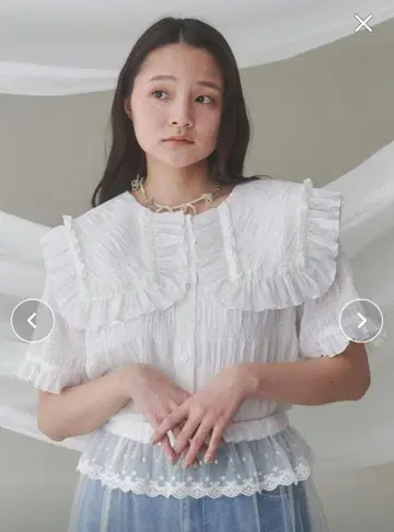 이번 시즌 상품 merry jenny 빅 칼라 블라우스 화이트 블라우스