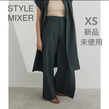 스타일 믹서기 린넨 사이드 벤트 팬츠 XS