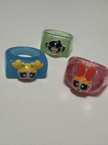 파워퍼프걸스 반지 3개 세트 H&M