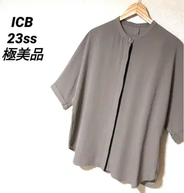 ICB 백 새틴 암젠 블라우스 XL ICB 풀오버 5부 소매
