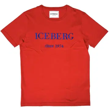 ICEBERG 아이스버그 로고 5D 반팔 티셔츠 빨간색 L 이탈리아제
