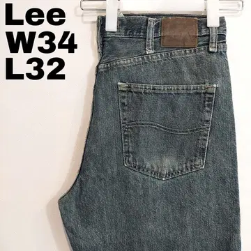 Lee 리 W34 다크 블루 데님 하의 수염 구제 의류 파랑 13354