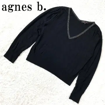 agnes b. 애니에스베 니트 티셔츠 블랙 3 B9113
