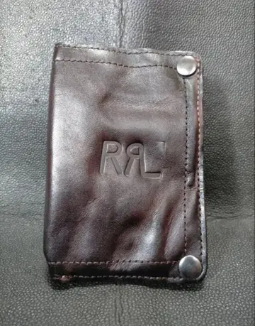 미사용 새상품 RRL 브라운 가죽 지갑 빈티지 가공