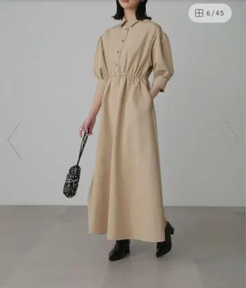 볼륨 슬리브 셔츠 원피스 프리즈마트
